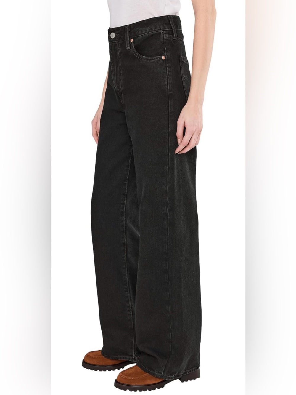 Levi's Ribcage Wide Leg Jeans in Rosie Posie - W31 x L32 - Picture 3 of 6